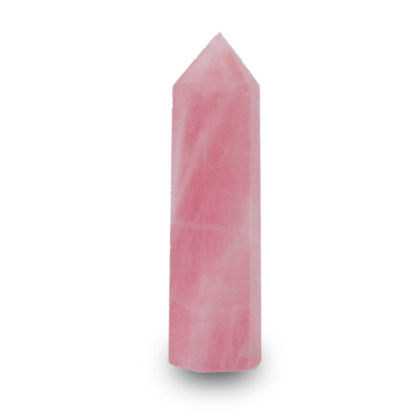 køb rosakvarts tårn på 9 cm