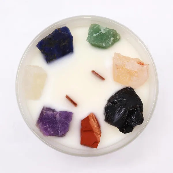 Large Chakra Crystal Candle - Seven Chakra