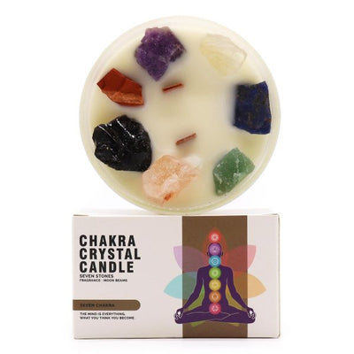 Chakra Krystal Duftlys - 7 Chakra Krystaller