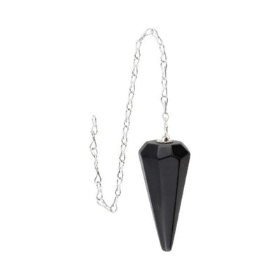Sort Obsidian Facet Pendul