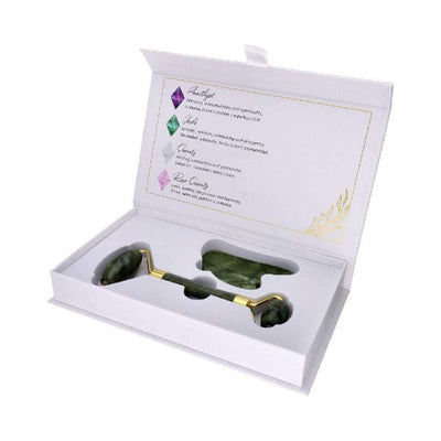 Jade Faceroller & Gua Sha Boks