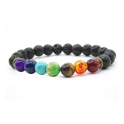 "Healing 7 Chakras" Lavasten Armbånd - 8 mm