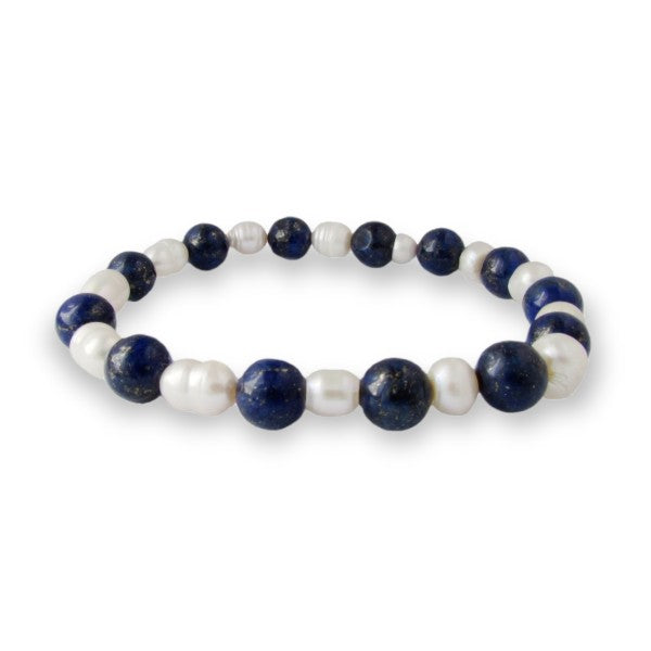 køb et billigt armbånd med perler og lapis lazuli sten