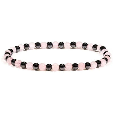 Hæmatit Rosakvarts Armbånd - 4 mm