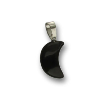 Sort Obsidian Måne Vedhæng - 2 cm