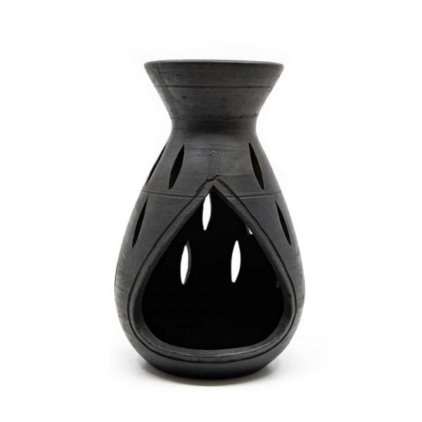 køb Sort terracotta vase duftlampe 14 cm