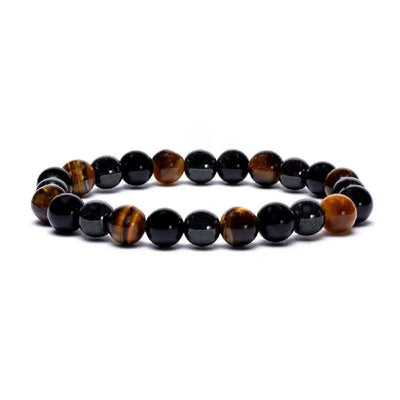 Hæmatit Obsidian Tigerøje Armbånd - 8 mm